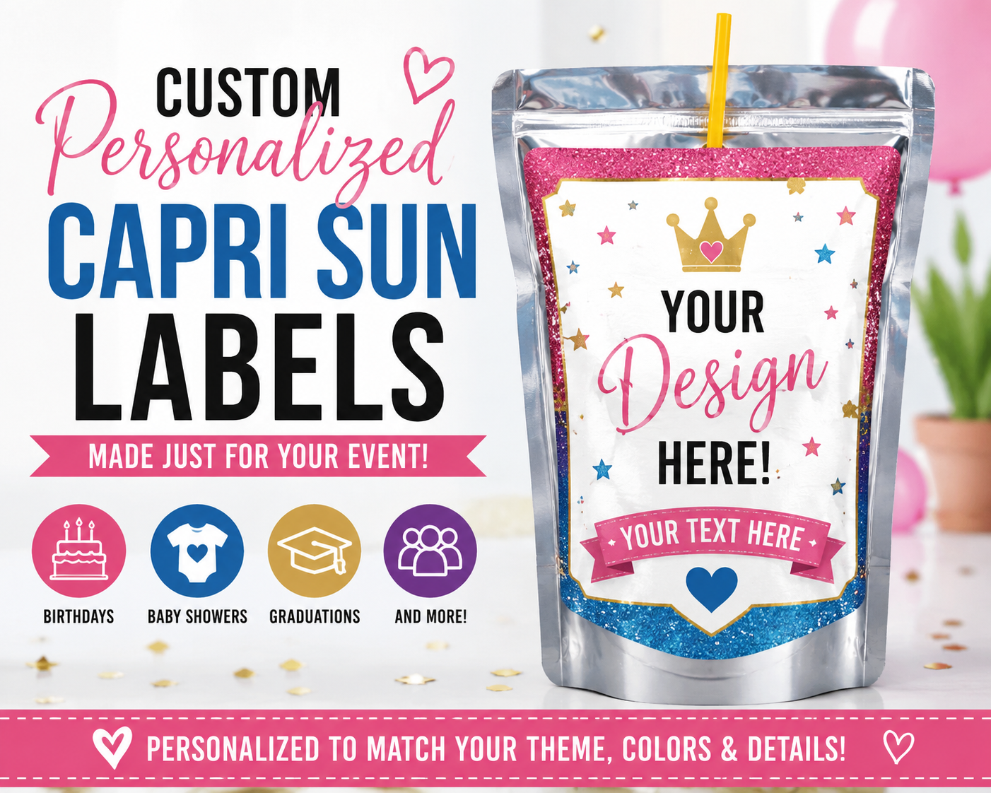 Custom Personalized Capri Sun Labels