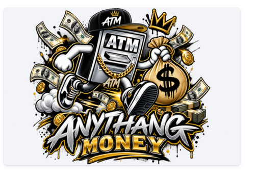 ANYTHANG MONEY Black and Gold DTF