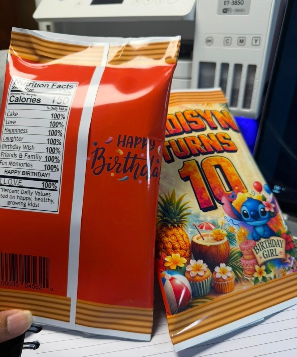 Custom birthday snack packaging
